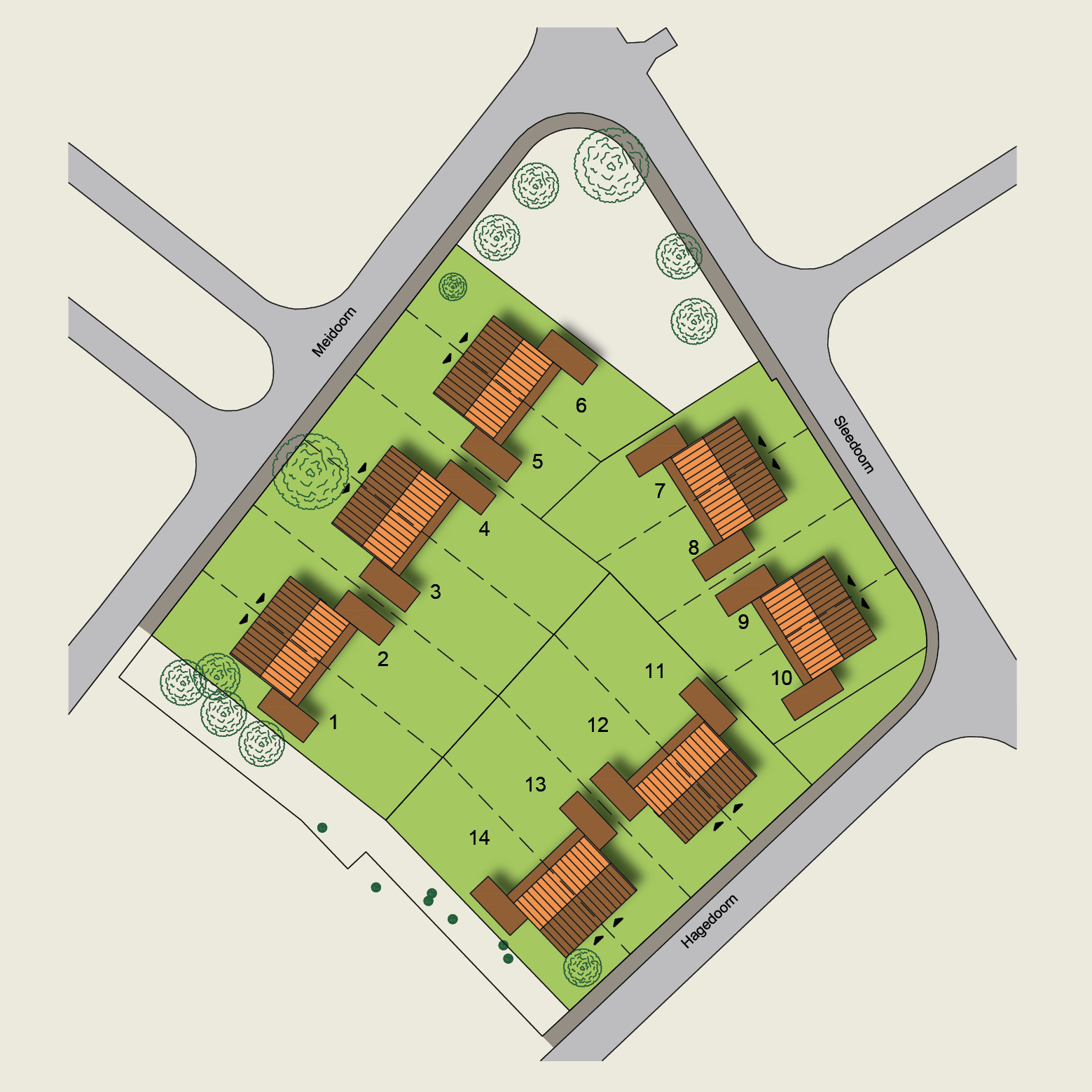 14 woningen Sleedoorn Emmen Situatietekening.jpg